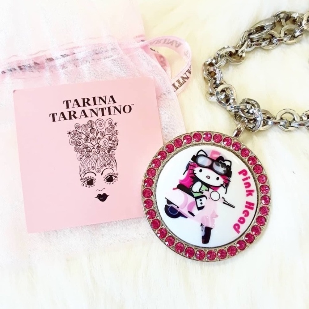 Tarina Tarantino Pink Head Rhinestone Necklace
